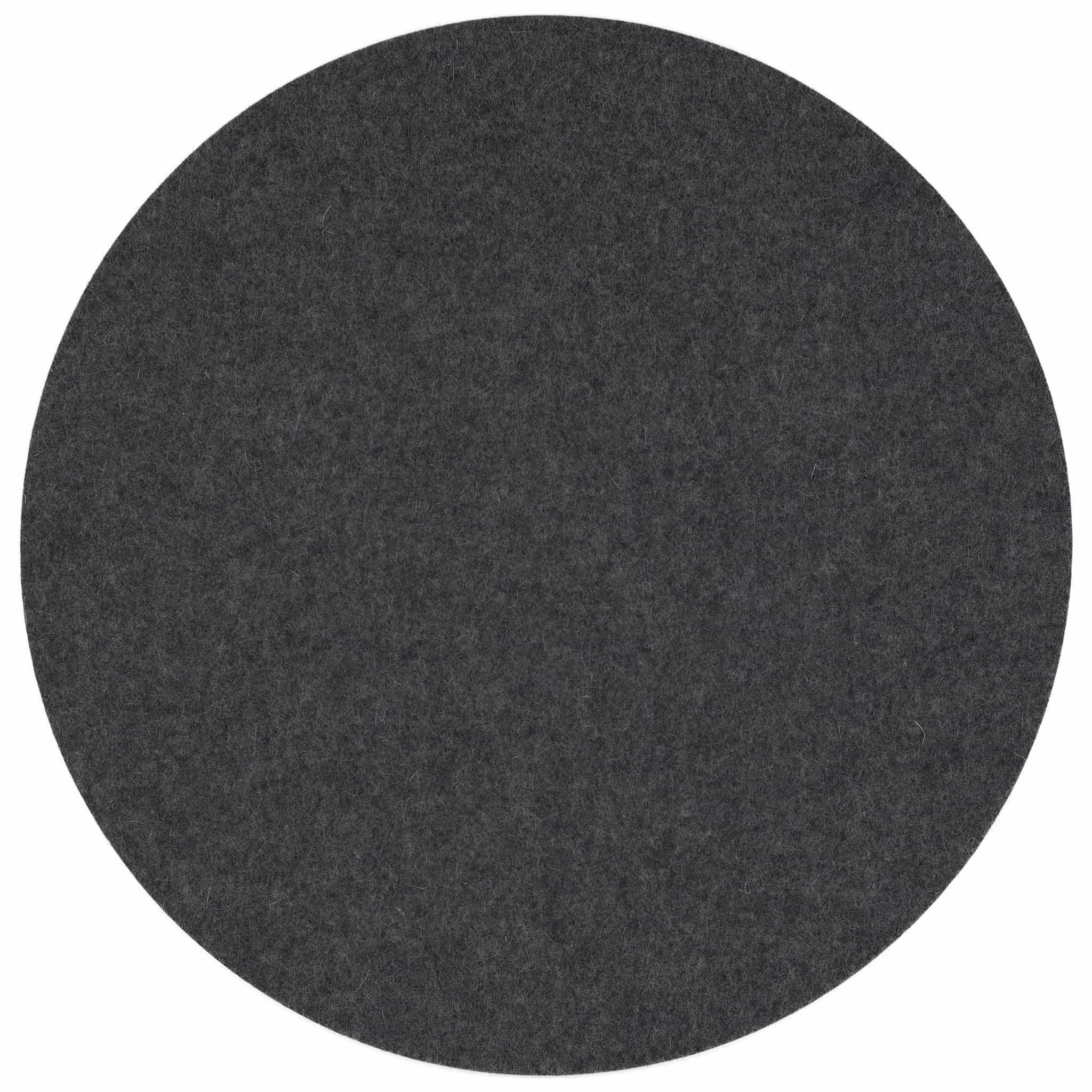 Round Felt Placemat in Anthracite by Felt & Co. 153001 looking at Front-Wide