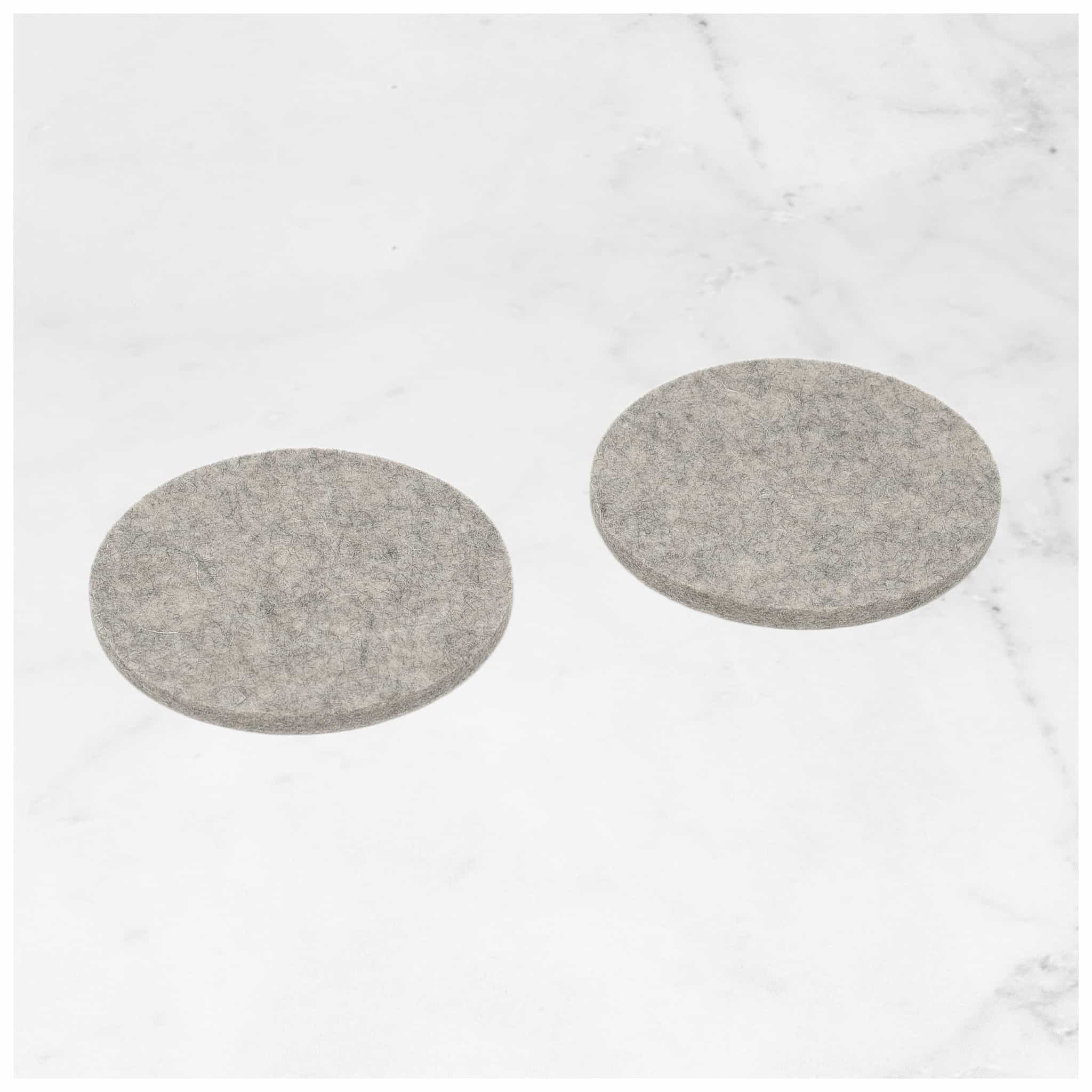 Round Felt Coaster in Light-Grey by Hey-Sign 300150907 looking at Front-Angle