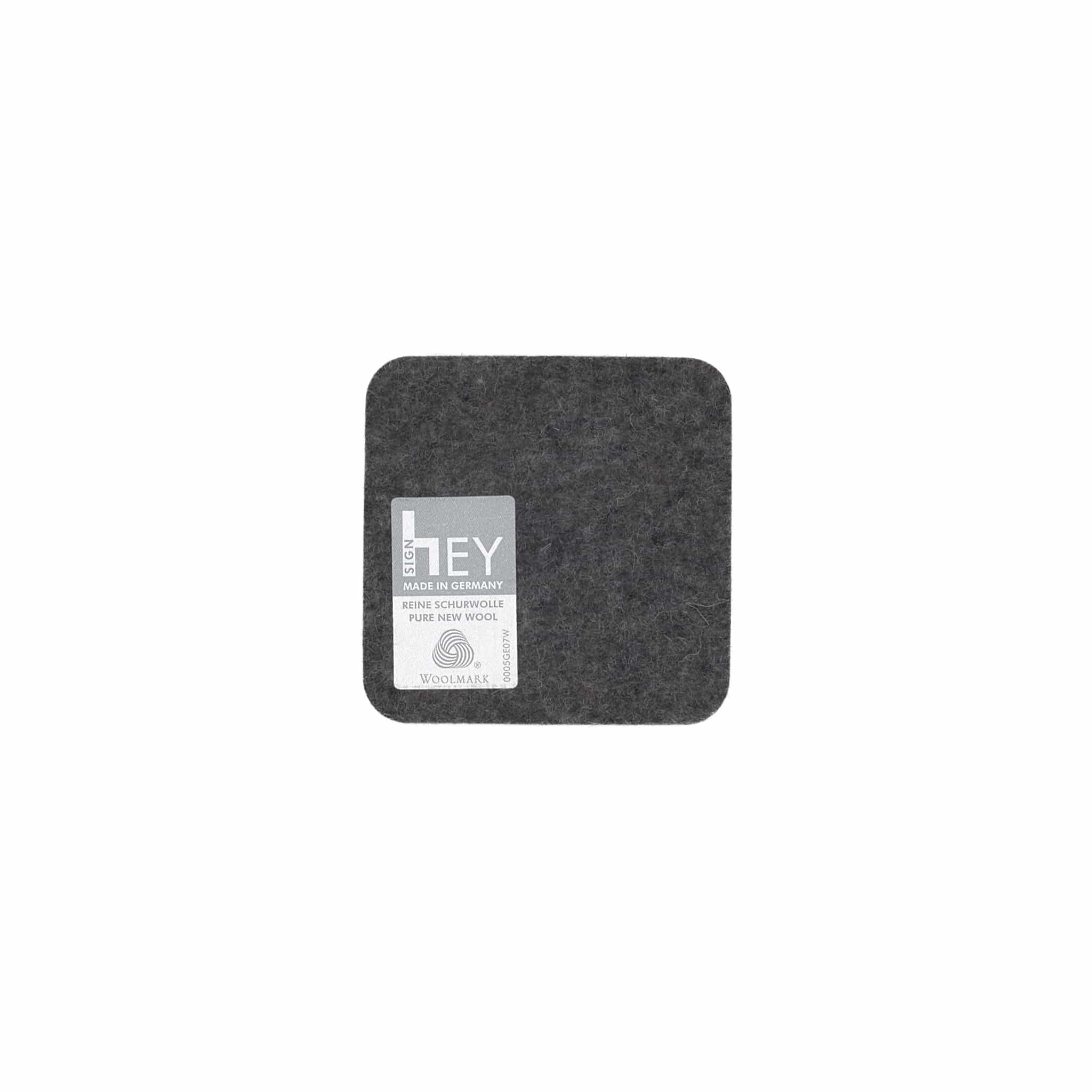 Square Felt Coaster in Charcoal by Hey-Sign 300160901 looking at Back