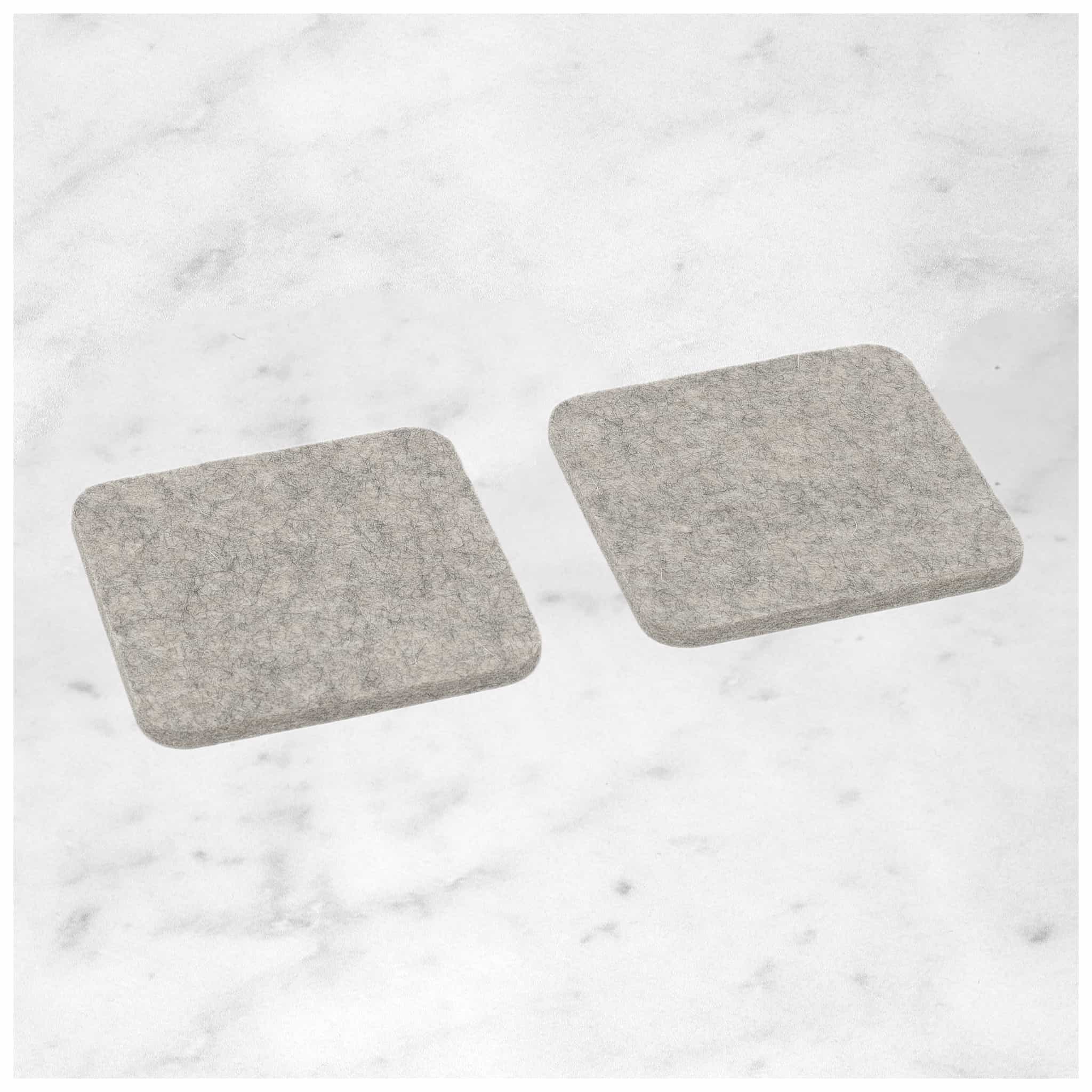 Square Felt Coaster in Light-Grey by Hey-Sign 300160907 looking at Front-Angle