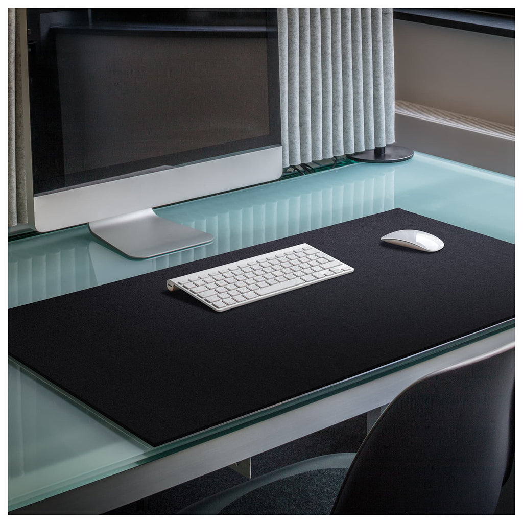 Rectangular Felt Desk Pad in Black by Hey-Sign 300109002 looking at wide Lifestyle Image
