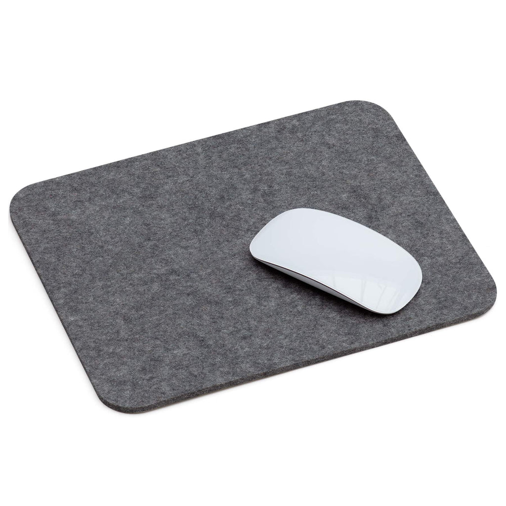 Rectangular Felt Mousepad in Charcoal by Hey-Sign 305302301 looking at Front-Angle-Wide