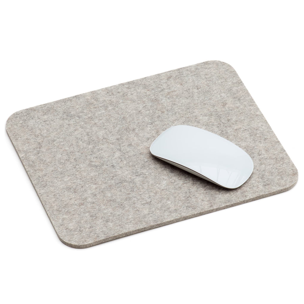 Rectangular Felt Mousepad in Light Grey by Hey-Sign 305302307 looking at Front-Angle-Wide