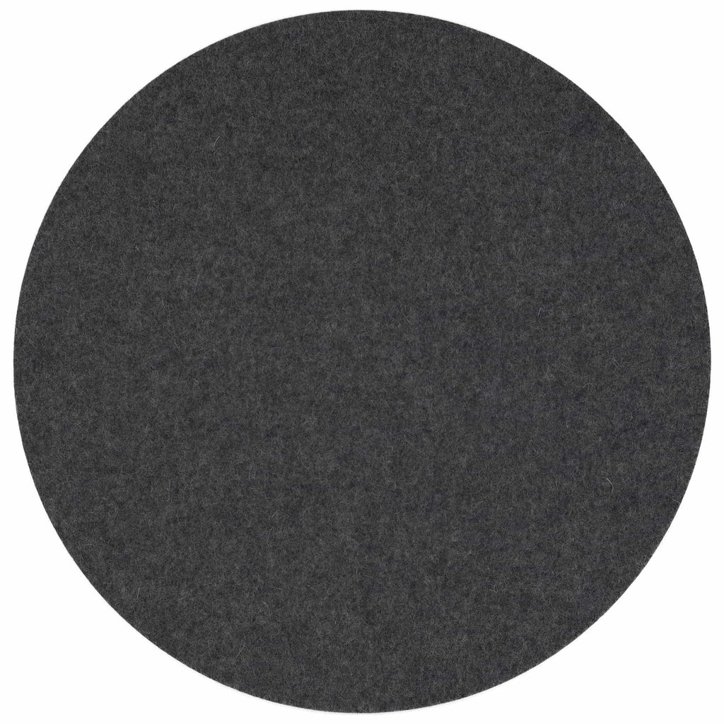 Round Felt Placemat in Anthracite by Felt & Co. 153001 looking at Front-Wide