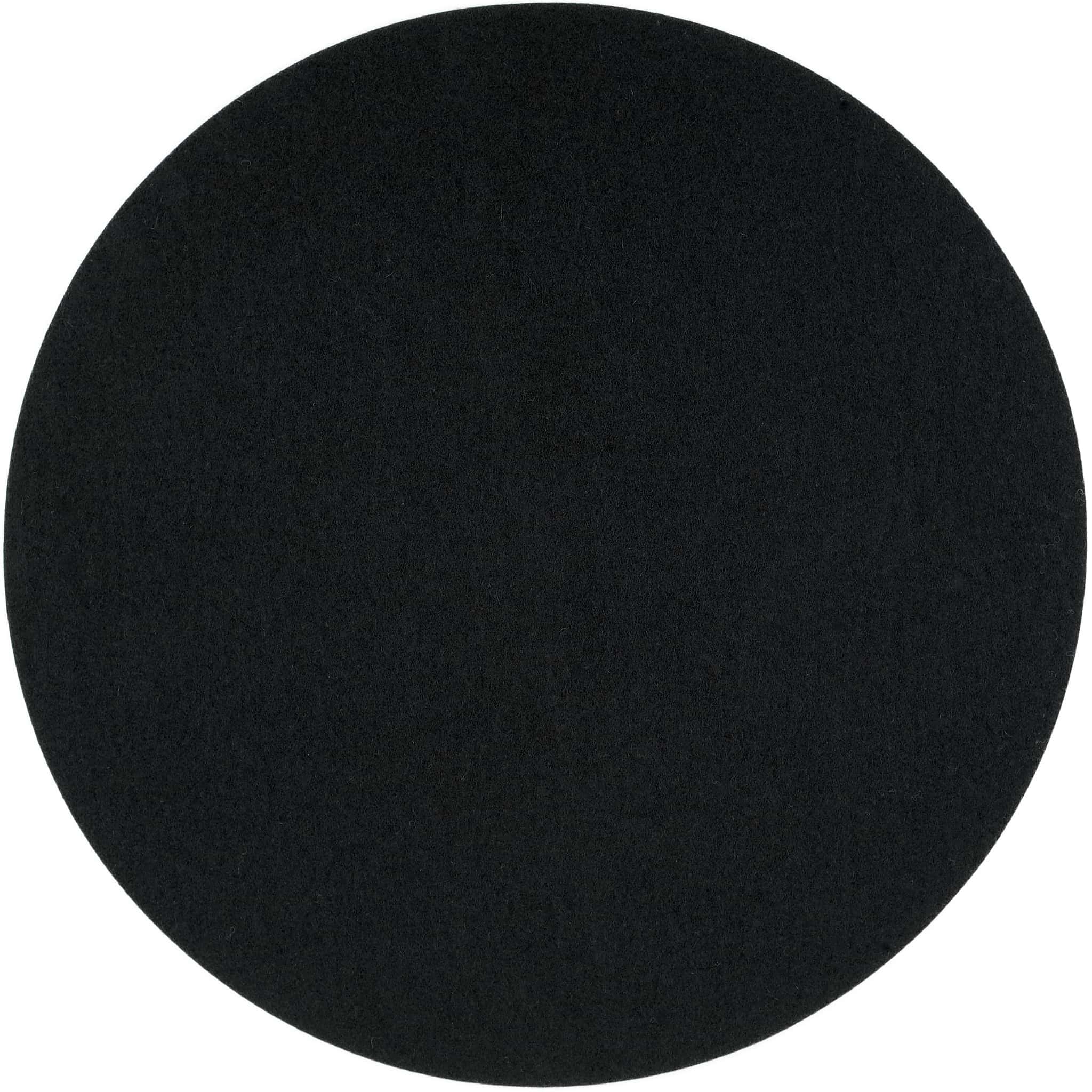 Round Felt Placemat in Black by Felt & Co. 153502 looking at Back