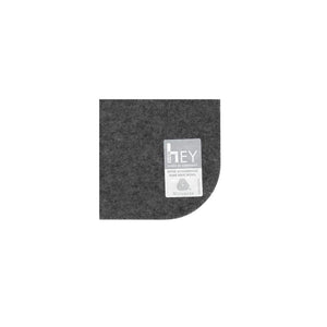 Rectangular Felt Placemat in Charcoal by Hey-Sign 300134501 looking at Closeup-Label