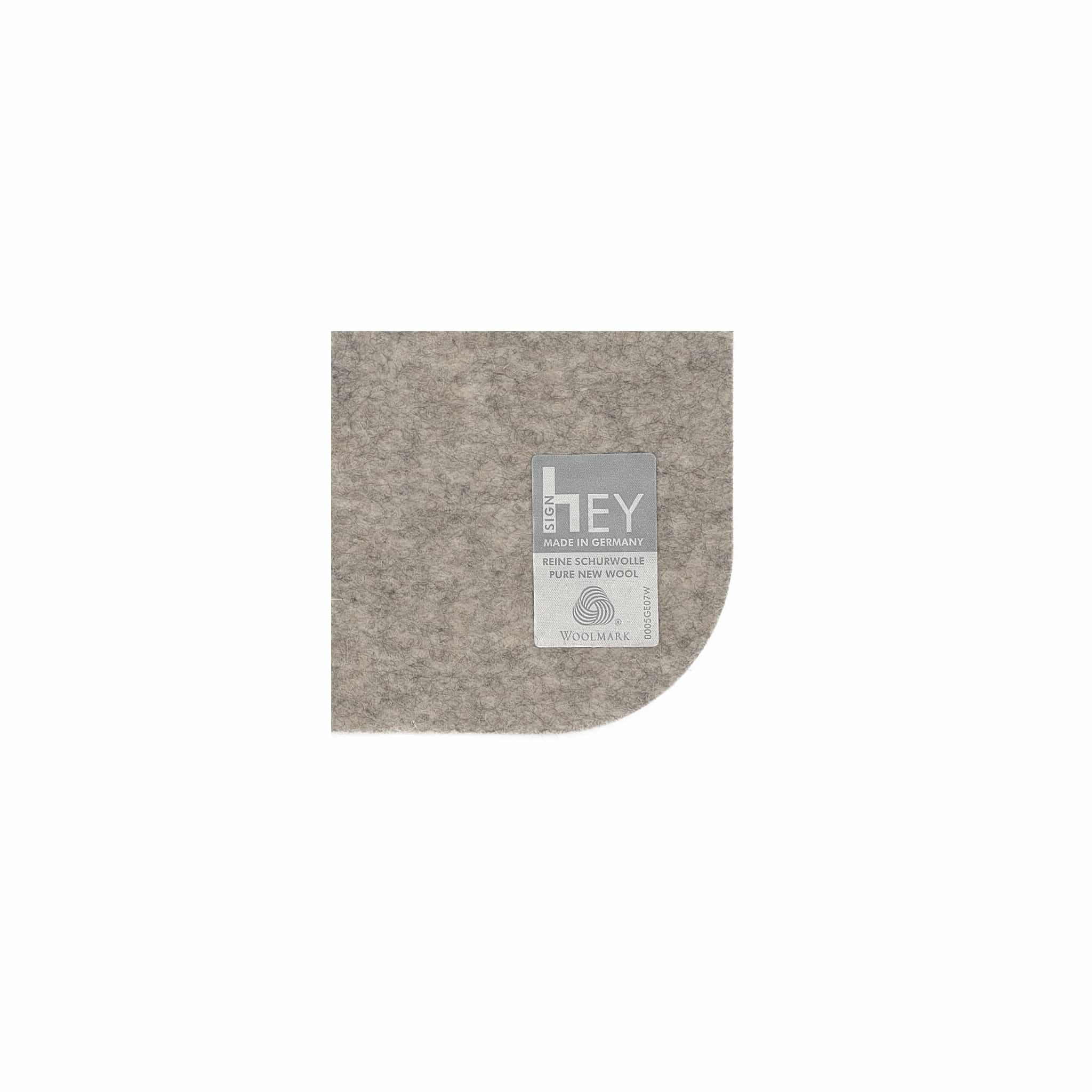 Rectangular Felt Placemat in Light-Grey by Hey-Sign 300134507 looking at Closeup-Label
