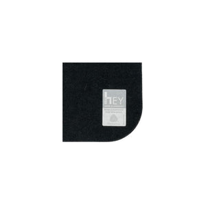 Rectangular Felt Placemat in Black by Hey-Sign 300134502 looking at Closeup-Label