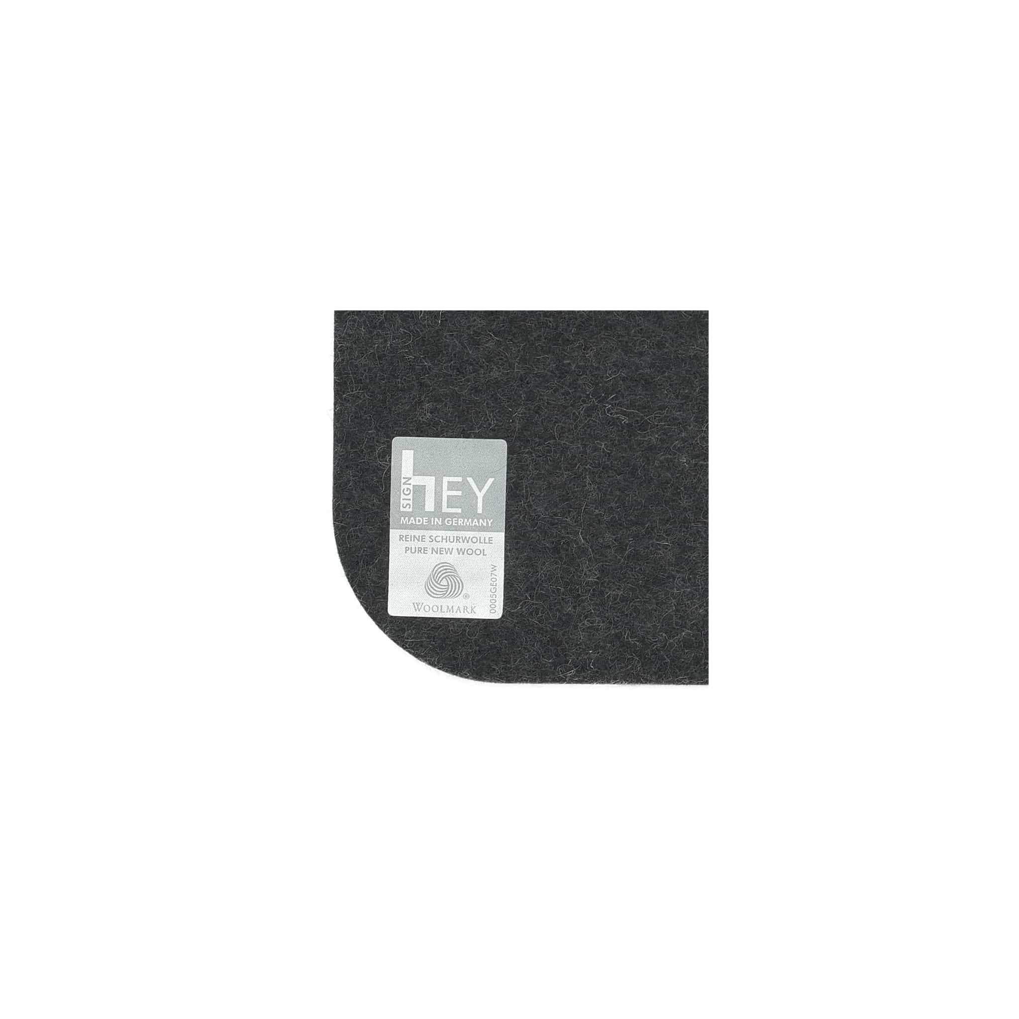 Rectangular Felt Placemat in Graphite by Hey-Sign 300134508 looking at Closeup-Label