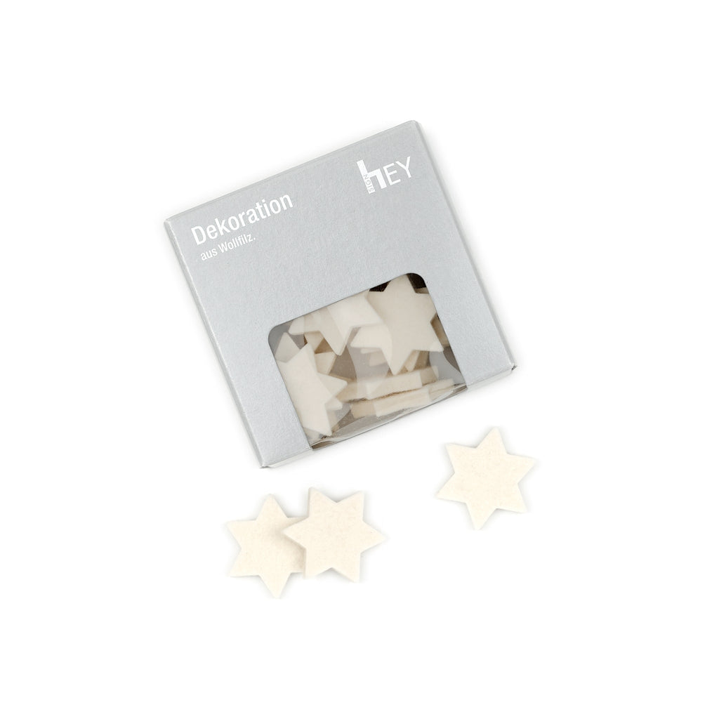 Felt Stars in White by Hey-Sign 300550403 looking at Front-Wide