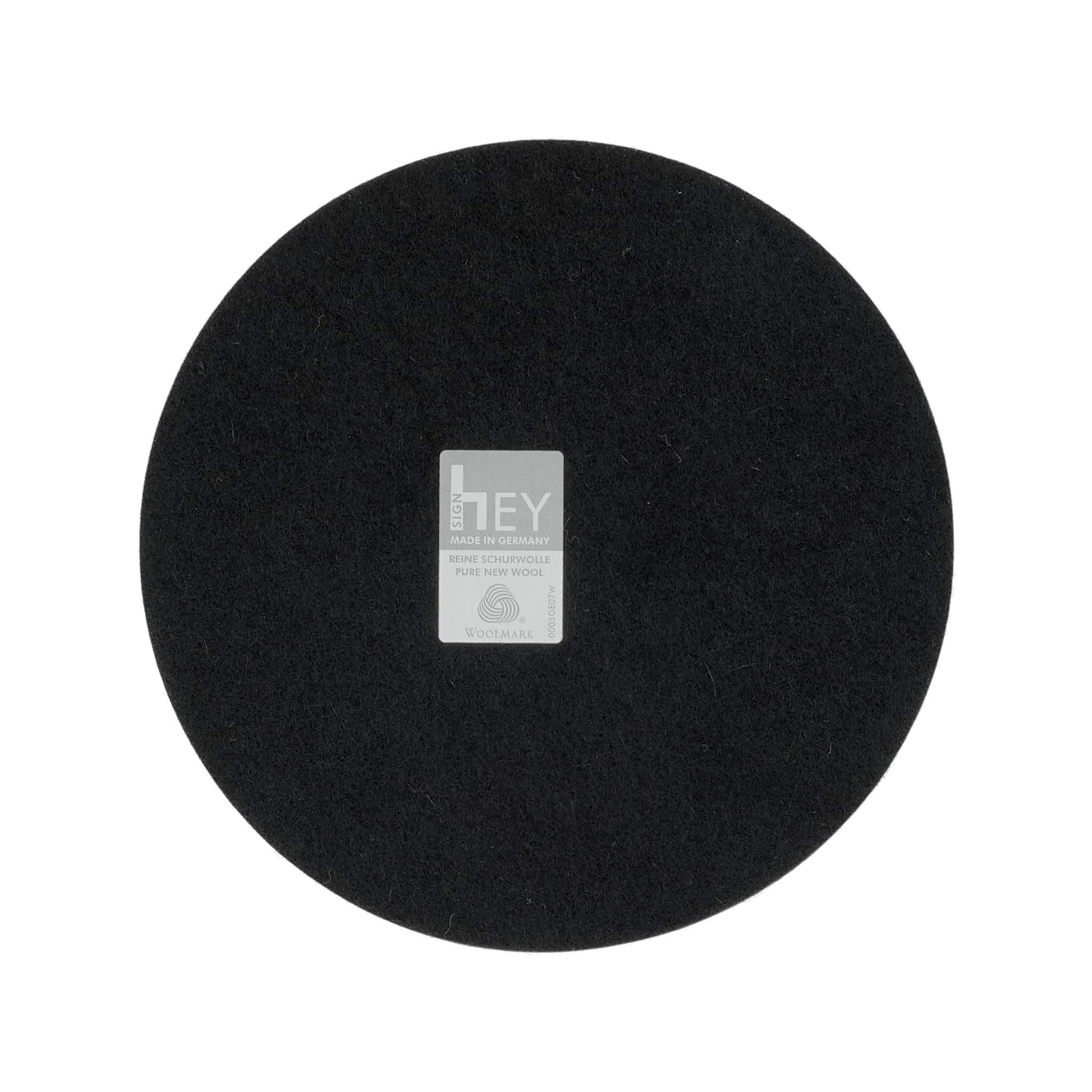 Round Felt Trivet in Black by Hey-Sign 300152002 looking at Back