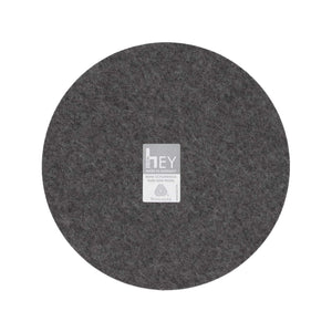Round Felt Trivet in Charcoal by Hey-Sign 300152001 looking at Back