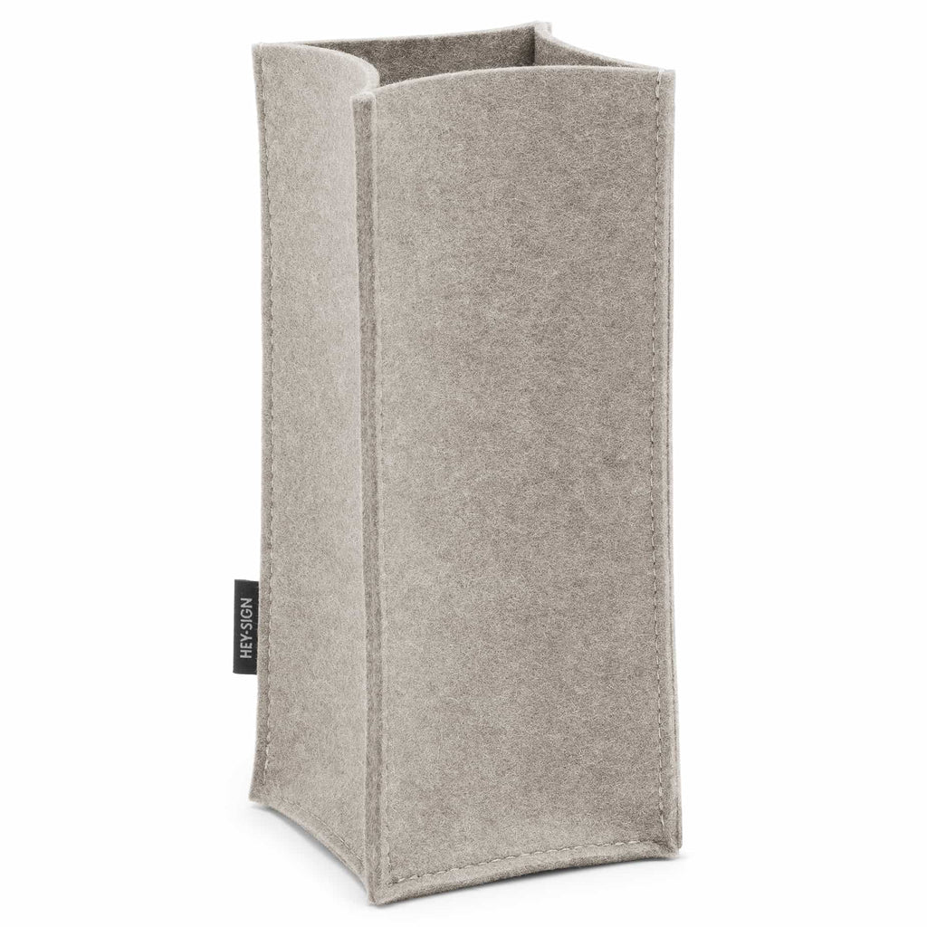 Felt Bottle Cooler in Light Grey by Hey-Sign 320142507 looking at Front-Angle-Wide
